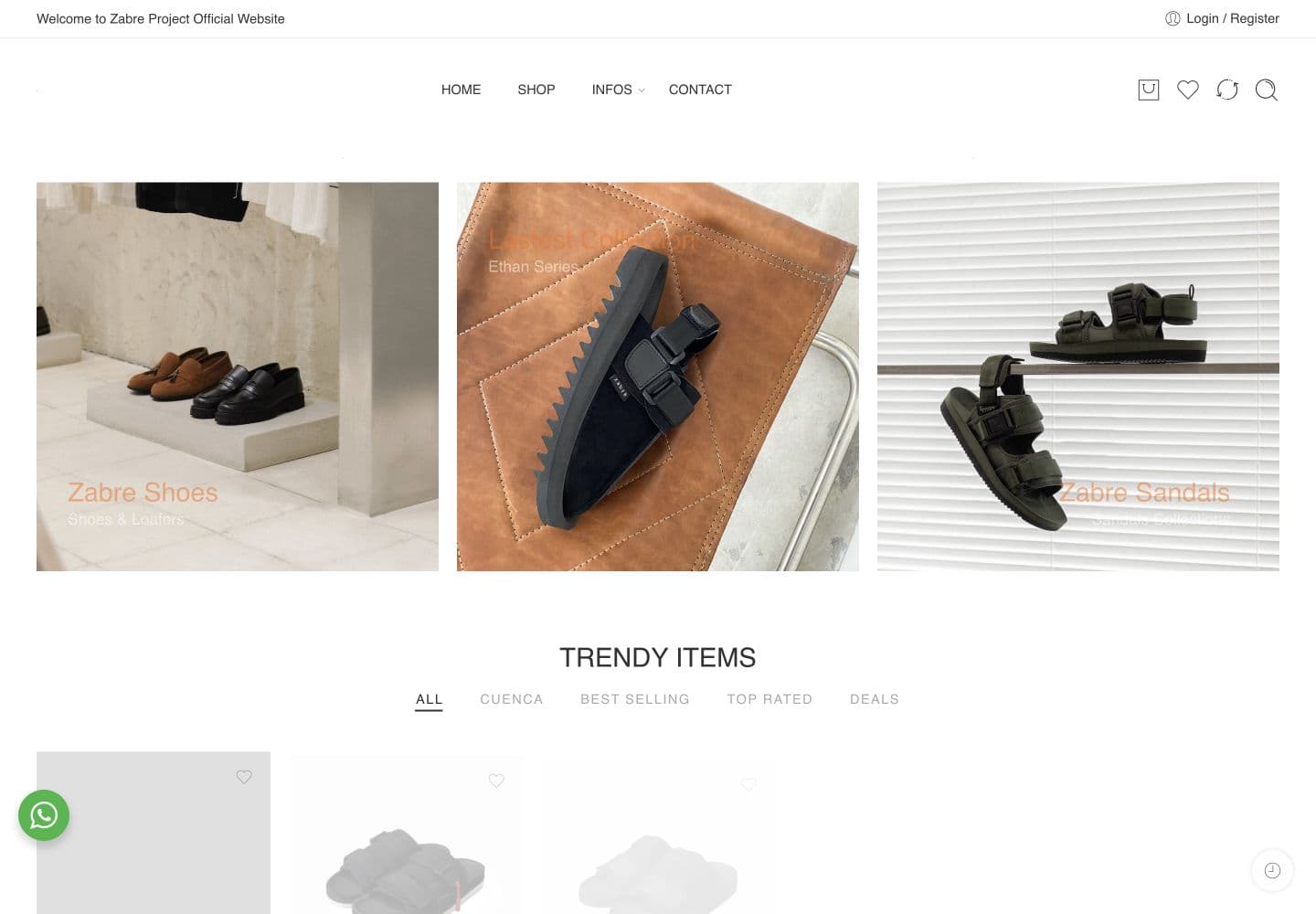 Zabre Project website homepage visual proof