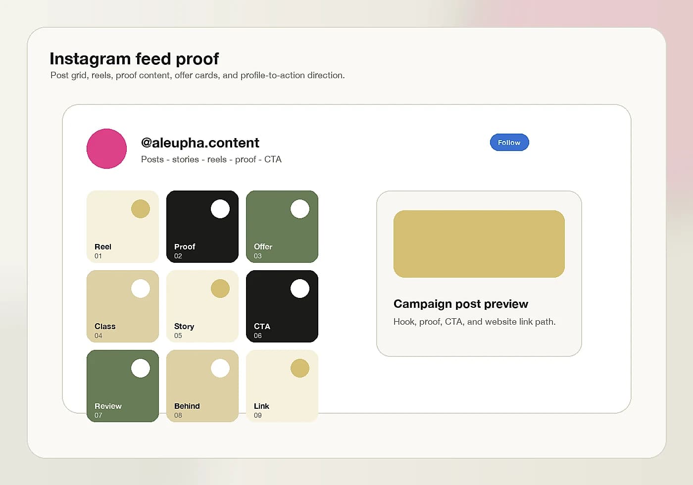 Instagram feed direction visual proof