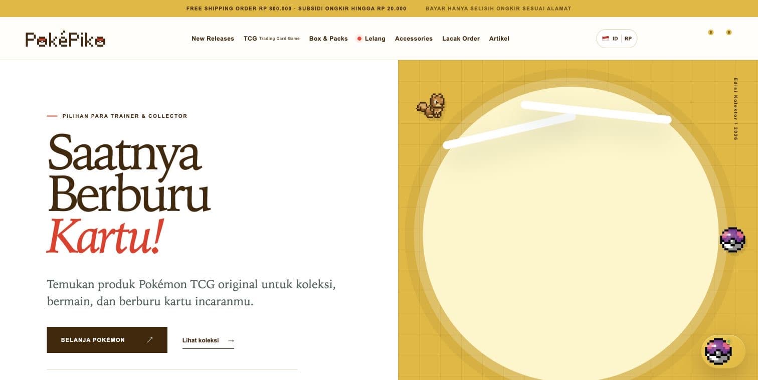 PokePiko website homepage visual proof